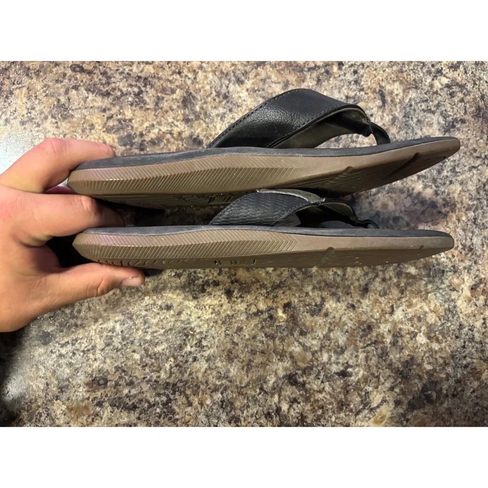Reef Santa Ana Mens Flip Flop Sandals Black Brown Size 9 Thong Comfort Beach